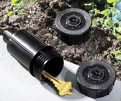 Lawn Sprinkler Hidden Key Safe