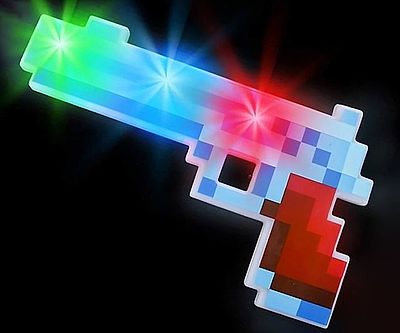 Light Up Pixel Pistol Toy