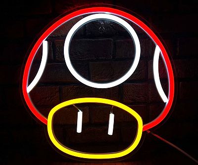 Mario Mushroom Neon Light