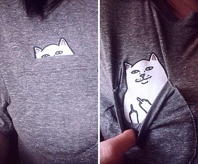 Middle Finger Pocket Cat Shirt