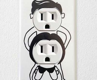 Naughty Outlet Cover Decal
