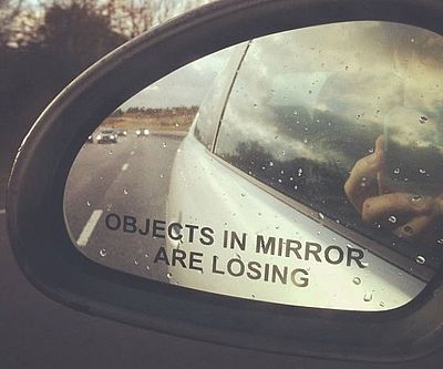 Objects In Mirror Are Losing Sticker