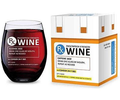Prescription Stemless Wine Glass