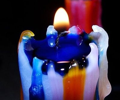 Rainbow Color Drip Candles