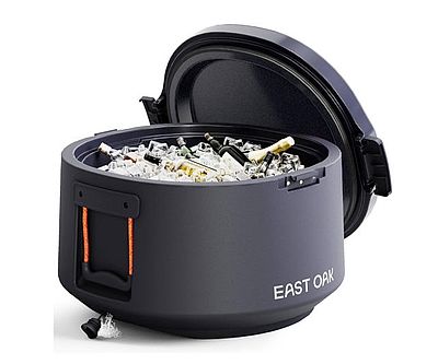 East Oak Round Ice Chest