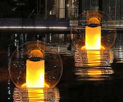 Solar-Powered Flickering Flame Pool Lights