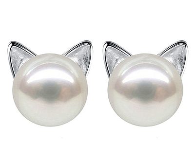 Sterling Silver Cat Earrings