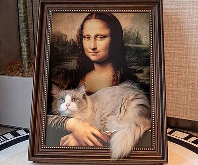 The Mona Lisa 3D Cat Bed