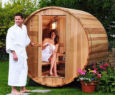 Two Person Canopy Barrel Sauna