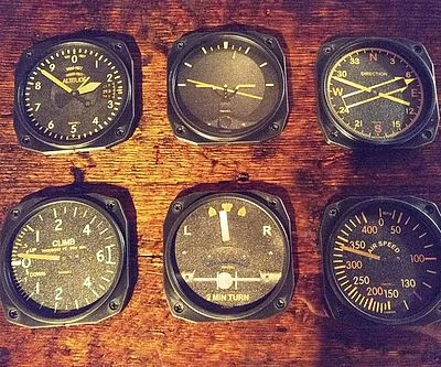 Vintage Aircraft Instrument Coaster Set