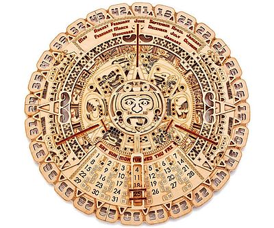 Wooden Mechanical Mayan Wall Calendar